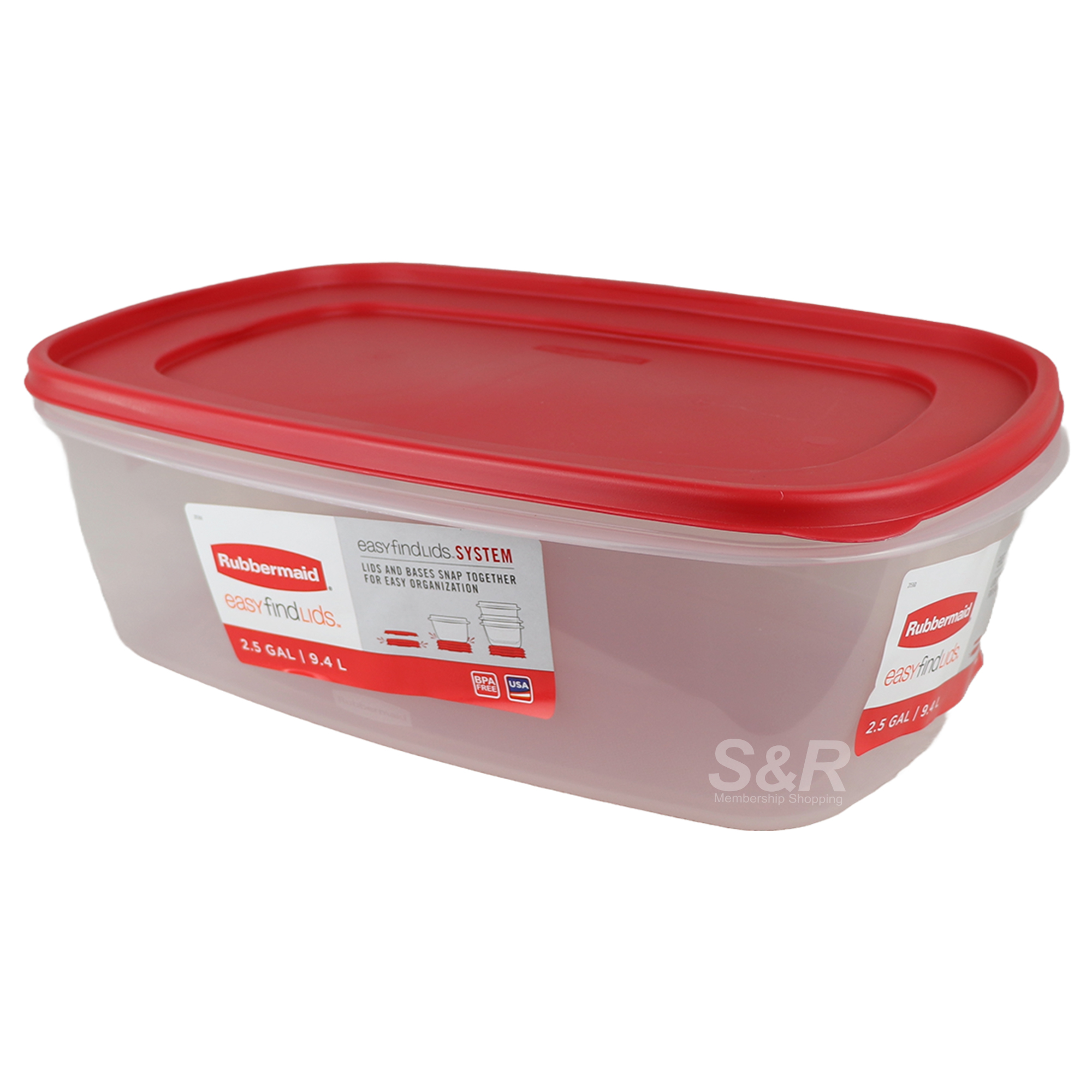 Rubbermaid Easy Find Lids System Rectangle Container 9.4L Rubbermaid Easy Find Lids System Rectangle Container 9.4L